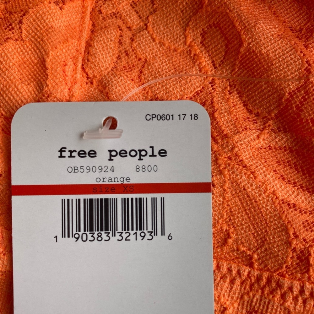 Free People Galloon Lace Bralette Neon Orange XS - Picture 7 of 7